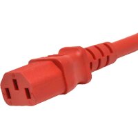 Yung Netzkabel C14 Power Kabel -ROT 3m 10A 250V Verlängerung RPC14C13RD10